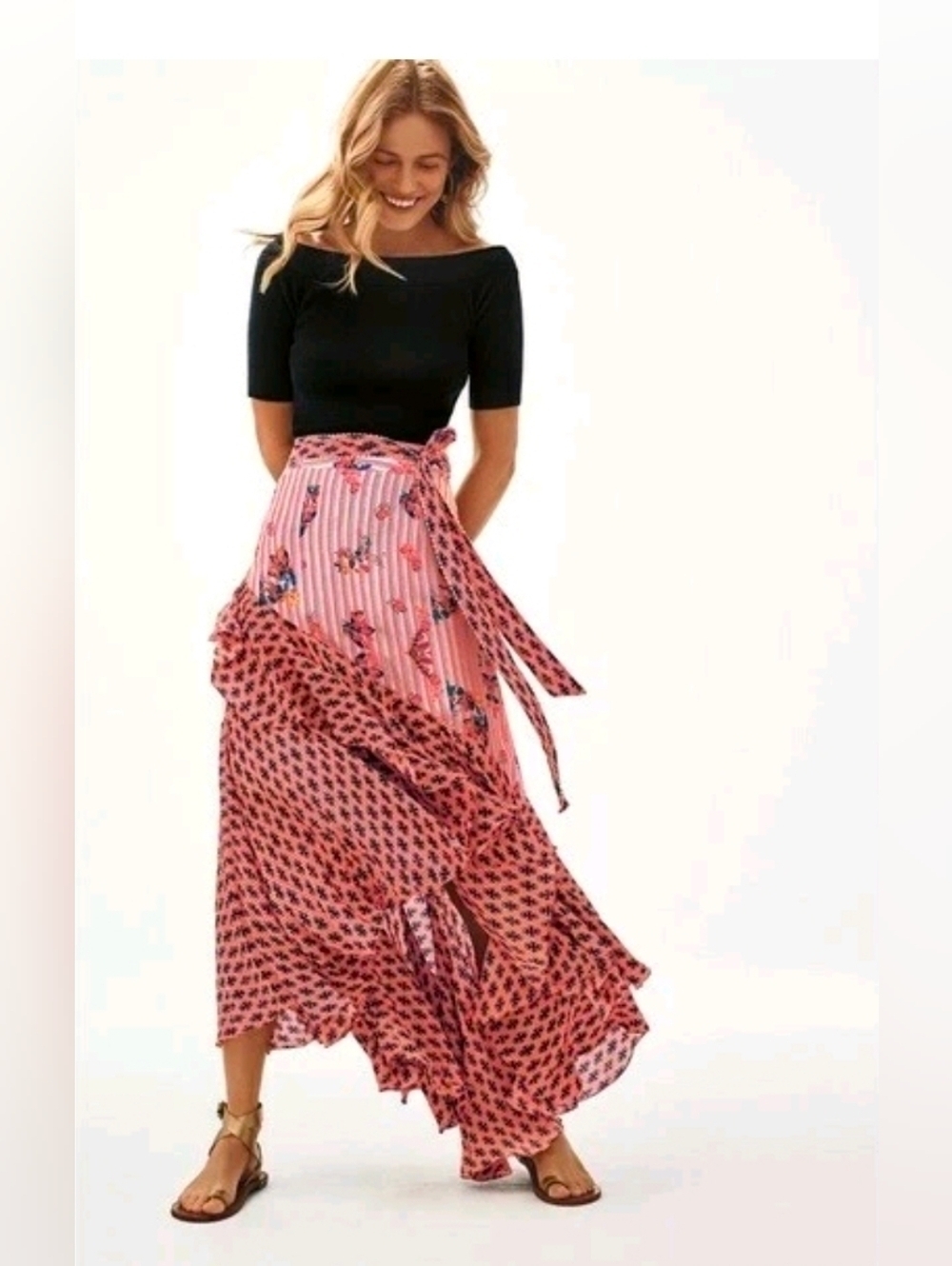 ANTHROPOLOGIE Bhanuni by Jyoti Casablanca Hi Low Women’s Boho Maxi Skirt